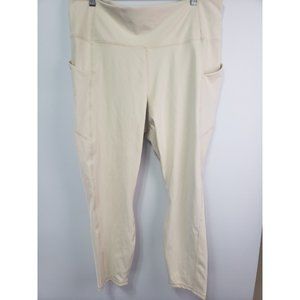 Fabletics Pure Flex Crop Athletic Cream Leggings size 2X Plus Yoga Workout